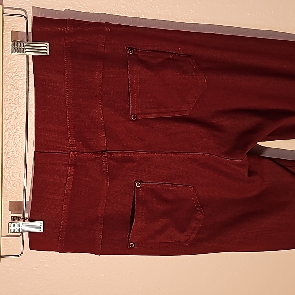 Burgundy-Wine-Maroon Cozy Jeggings